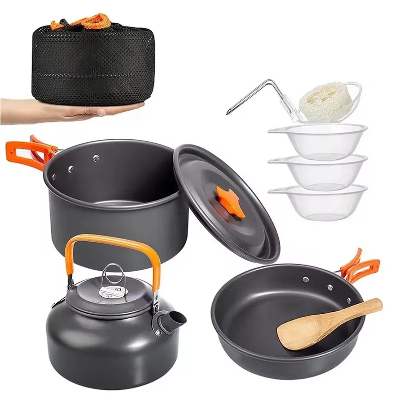 Camping Cooking Frying Pan - Ensemble de camping en alliage d'aluminium