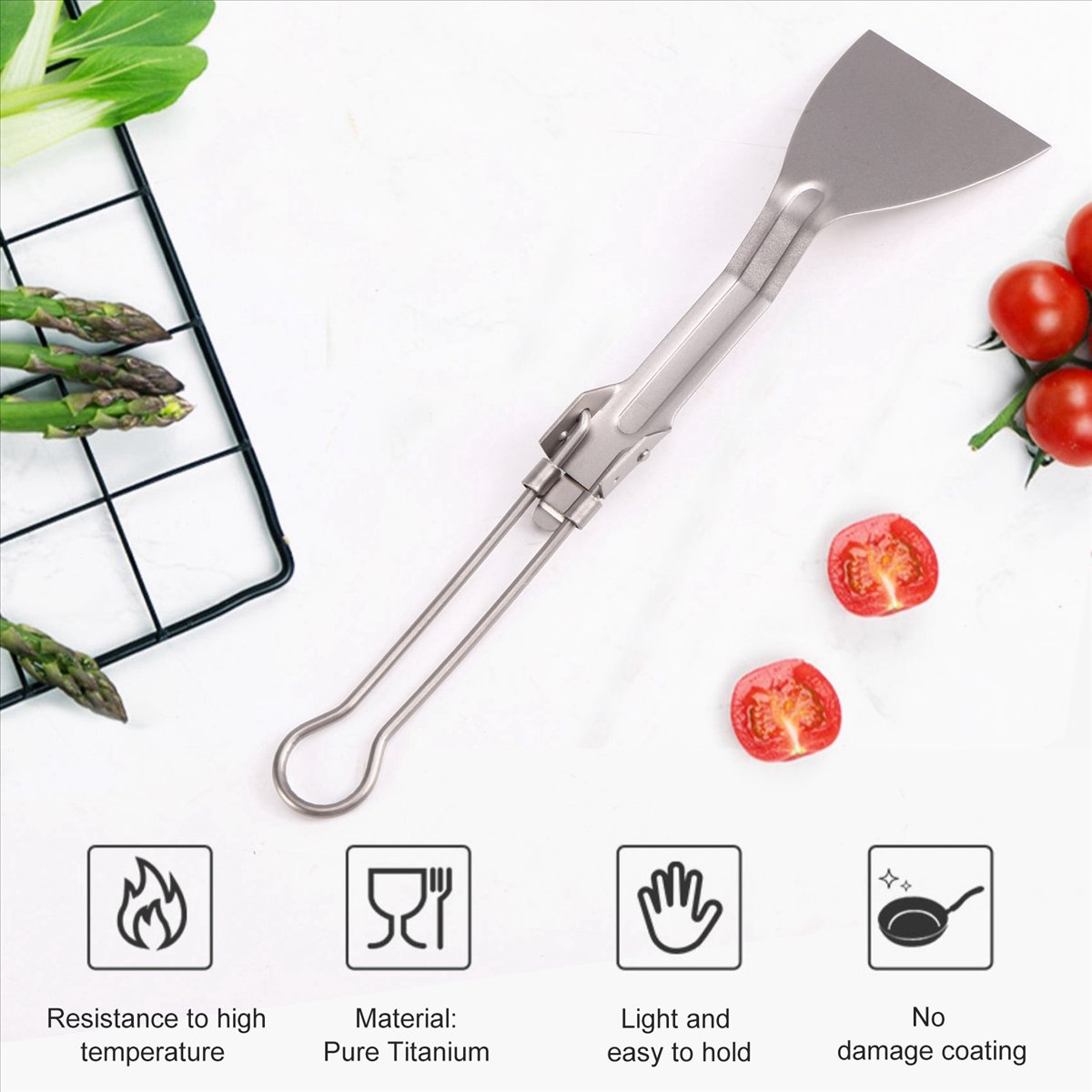 Cooking Outdoor Camping - ABST Spatule en titane pliable pour
