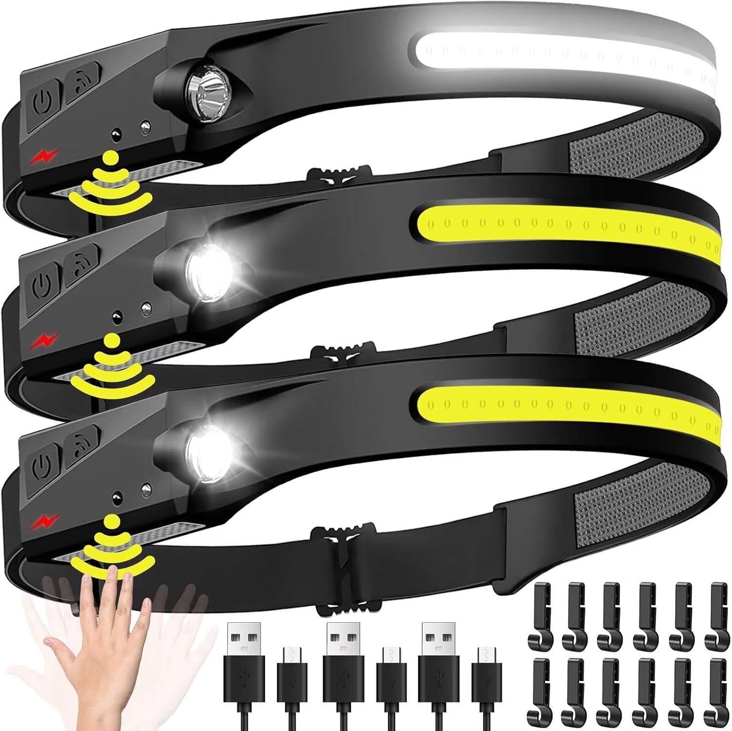 Camping Cooking Fish - Lampe frontale à capteur LED, Rechargeable,