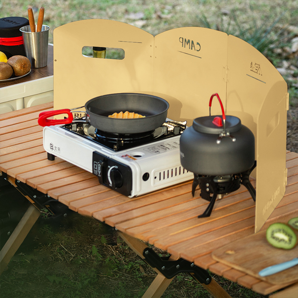 Cooking On Camping Stove - Pare-brise pliable pour cuisinière à gaz