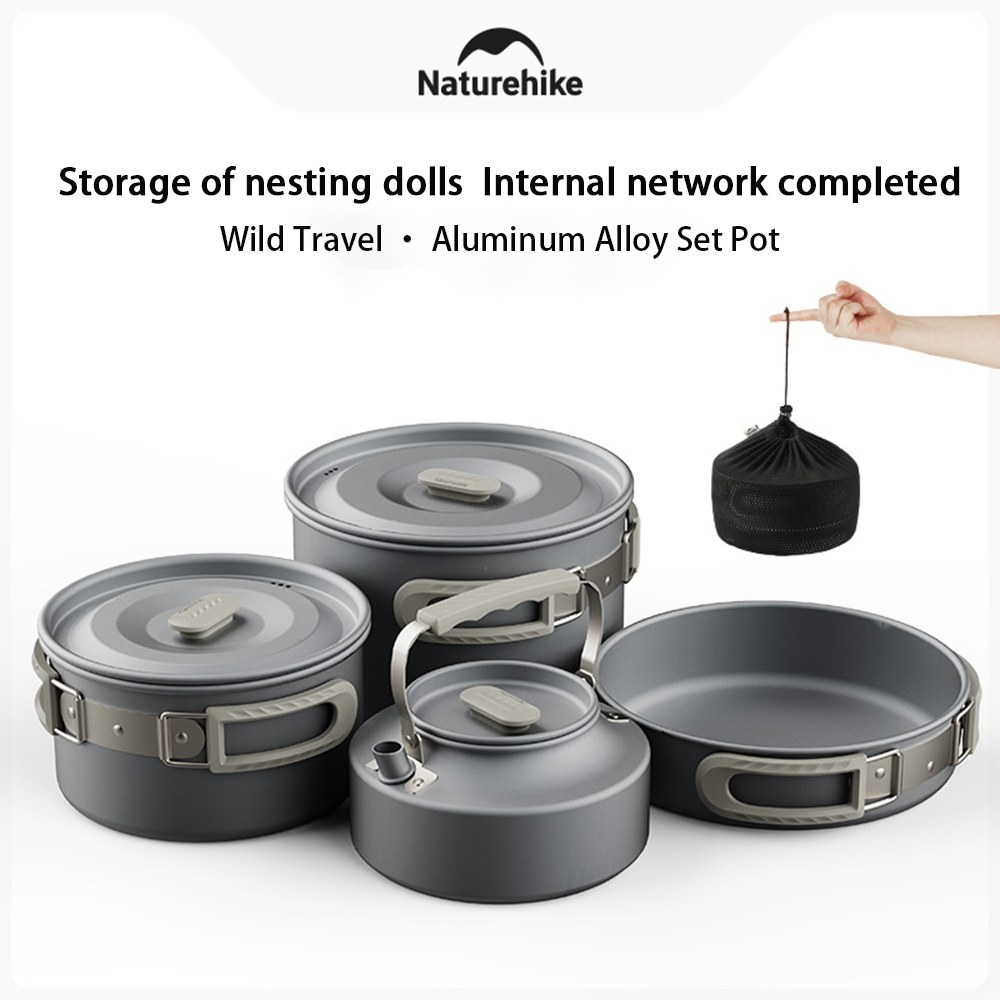 Camping Cooking Frying Pan - Natureifa-ensemble de casseroles d'extérieur, équipement de