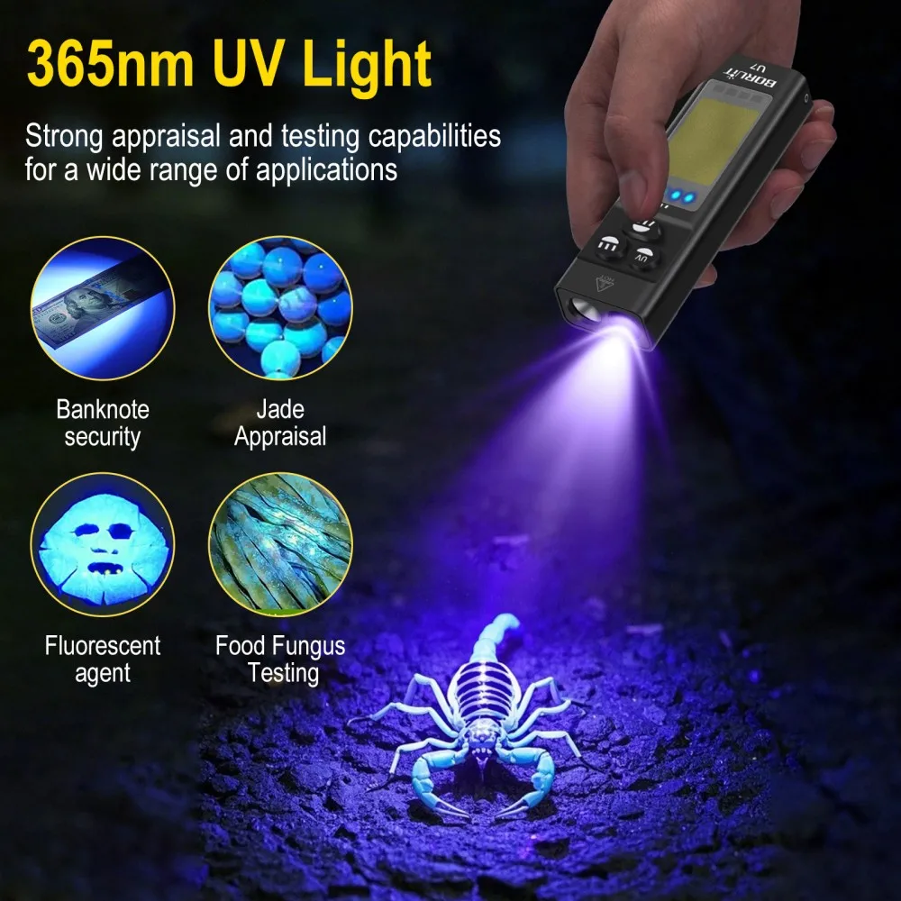 BORUiT U7 UV LED EDC lampe de  - Camping Cooking Fish avis et prix