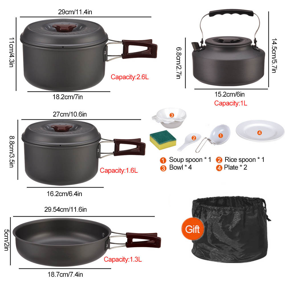 Ensemble de casseroles de piqu - Camping Cooking Frying Pan avis et prix