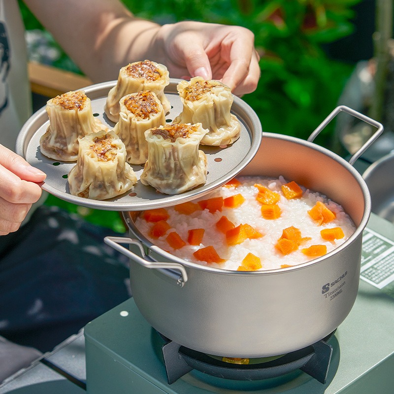 Pot en titane pur, poêle d'ext - Camping Cooking Frying Pan avis et prix